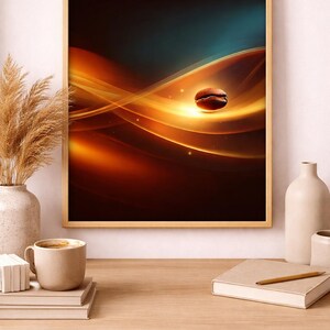 Coffee Bean Abstract Waves Rolled Poster Series No.5 | Modern Coffee Art Wall Decor image 5