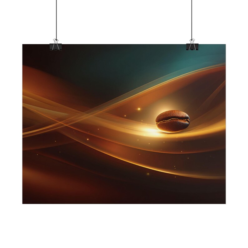 Coffee Bean Abstract Waves Rolled Poster Series No.5 | Modern Coffee Art Wall Decor image 10