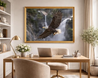 Bald Eagle Wall Art Print | Majestic Eagle Poster | Wildlife Photography | Nature Wall Decor | Elegant Home Decor | Rustic Cabin Art