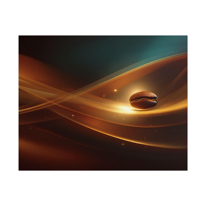 Coffee Bean Abstract Waves Rolled Poster Series No.5 | Modern Coffee Art Wall Decor image 18