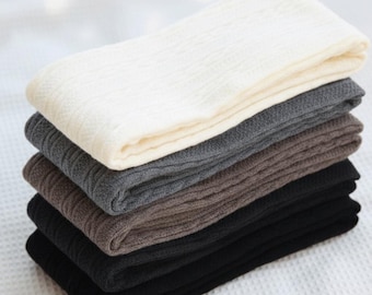 Medias de lana y seda de primavera para mujer, suaves y cálidas, de mezcla de algodón y lana de morera, de lujo, elegantes, regalo de cumpleaños para ella.