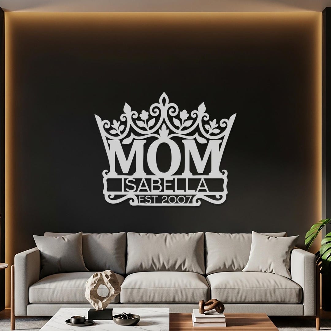 Mom Metal Sign Best Mom Metal Wall Art, Personalized Mother Name Sign, Custom Mom Gift ...