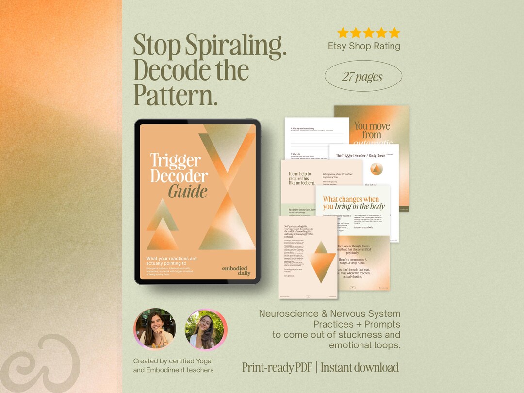 Trigger Decoder Guide | Emotional Processes Workbook & Journal Prompts ...