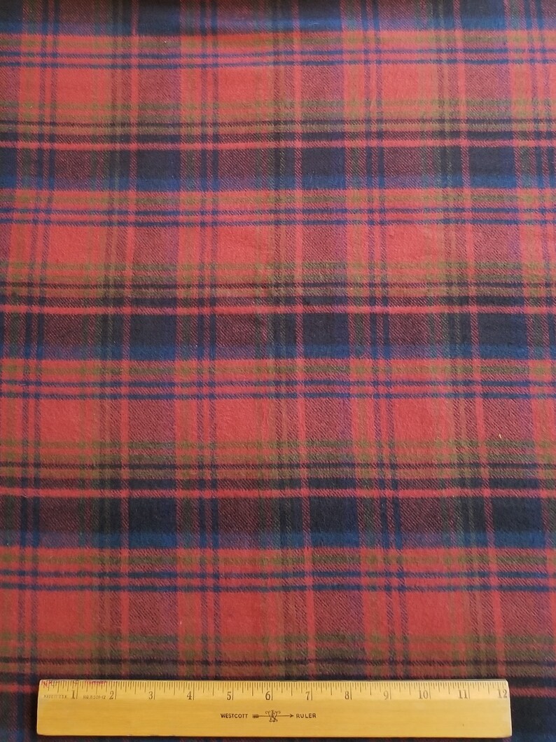 Rust scarf fabric woven flannel shirt fabric By the Yard Brushed Cotton@ Plaid Flannel and Blue plaid Olive