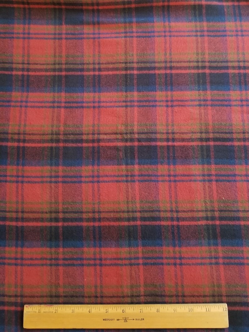 Rust scarf fabric woven flannel shirt fabric By the Yard Brushed Cotton@ Plaid Flannel and Blue plaid Olive