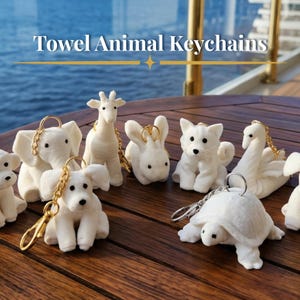 Towel Animal Keychain | Sail Away Gift, Cruise Party Favor, 3D Printed Keepsake