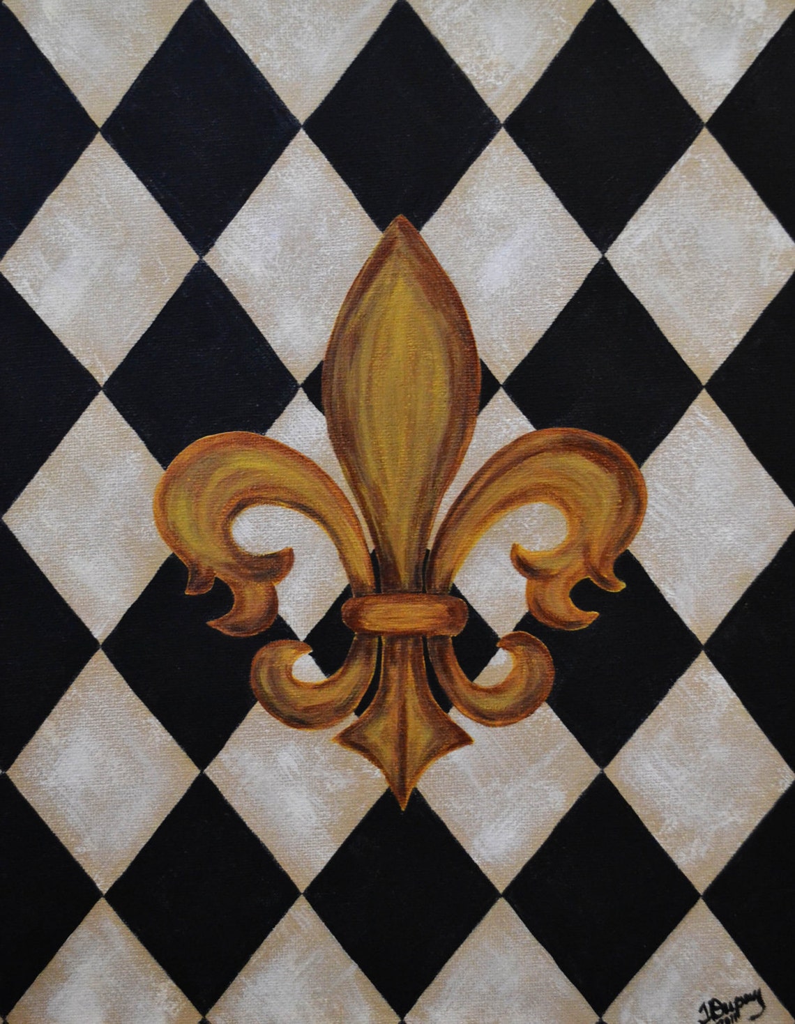 Fleur de Lis Classic Painting Etsy