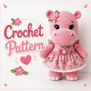 hippo in a pink dress A hippopotamus wearing a pink dress Stock Photo