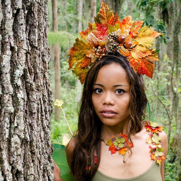 SALE  Autumn Fairy leaf headdress