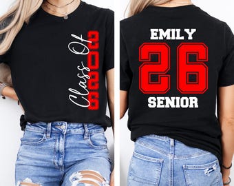 Personalized Senior 2026 Shirt, Class Of 26 Graduation Tee, Custom Name Gift