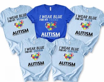 Autism Awareness Shirt: I Wear Blue for My Granddaughter, Puzzle Heart Tee