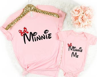 Minnie and Minnie Me Matching Family Trip Shirts