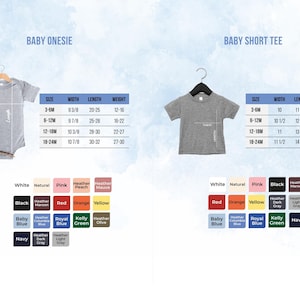 a baby boy's shirt size guide with a baby's t - shirt