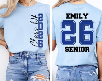 Personalized Senior 2026 Shirt, Class Of 26 Graduation Tee, Custom Name Gift