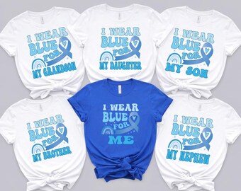 Personalized Autism Awareness Shirt: 'I Wear Blue For' Family Support