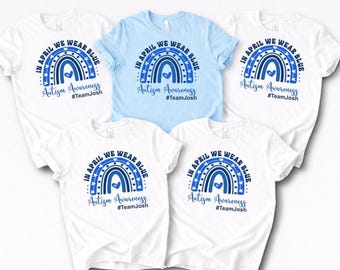 Autism Awareness Shirt, In April We Wear Blue, Custom Team Shirts