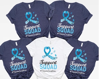 Customizable Autism Awareness Tee: Support Squad Family Shirts