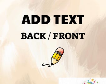 Add Text - Back/Front - Custom Upgrades