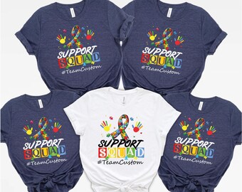 Customizable Autism Awareness Tee: Support Squad Family Shirts
