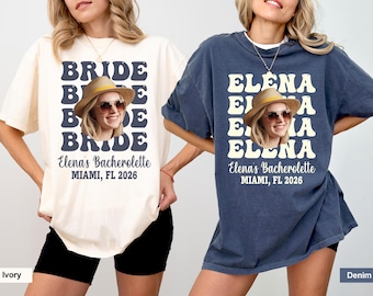 Custom Face Bachelorette Party Comfort Colors Shirt, Photo Bridal Tee