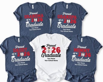 Graduation Photo Shirt, Custom 2026 Grad Family Matching Tees
