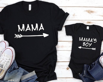Matching Mama and Baby Shirt Set, Mom Life T-Shirts