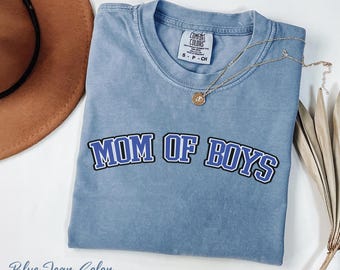 Comfort Colors Mom of Boys Shirt: Vintage Style Graphic Tee