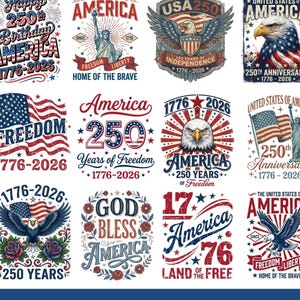 Paquete SVG PNG del 250.º aniversario de EE. UU., Estados Unidos patriótico 250 años (1776-2026), Día de la Independencia de "Nosotros, el pueblo", descarga digital de Cricut