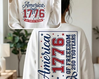 America 1776 PNG, 250 Years of Freedom, Statue of Liberty Front Back, 250th Independence Day USA 2026 Sublimation Digital Download