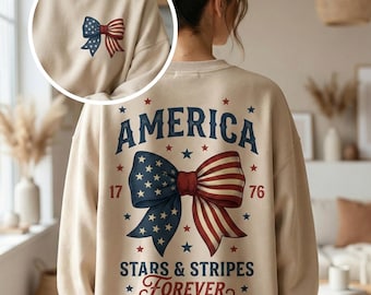 America 250 Years Freedom Coquette Bow PNG, Front Back Patriotic Eagle We The People, 1776 2026 Independence Day Digital Download