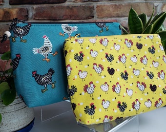 Cute, Chickens, Zipper Pouch, Makeup bag