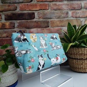 Cats, fabric, zipper pouch, make up bag, cosmetic pouch, catlady image 10