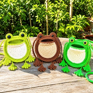 Frog Bag Crochet Pattern PDF, Animal Bag Tutorial DIY Handmade Home Decor, Frog Handbag Crochet Pattern, Frog Love Gift, Amigurumi Frog Toys