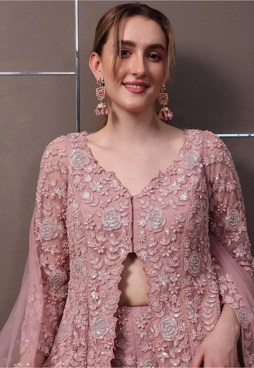rose gold sequin blazer dress English Factory Long Sleeve Satin Lapel Sequin Blazer Dress main image 1