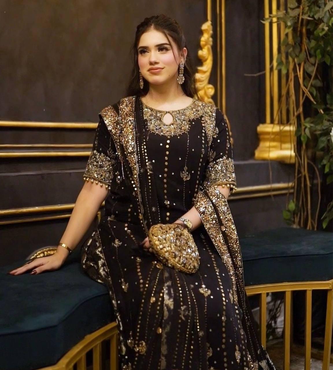 Black and Gold Indian Outfit - Etsy