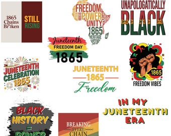 Juneteenth SVG Bundle 10 Designs | Black History 1865 SVG PNG Ai Pdf | Freedom Day African American Pride Cricut | Juneteenth Shirt Designs