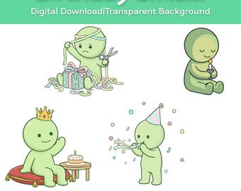 Smiski Style SVG Bundle 4 Pack | Cute Glow Character PNG AI Pdf Jpg | Kawaii Spirit Clipart | Cricut Silhouette Print Cut Files