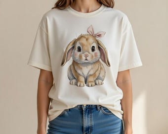 Häschen rosa Schleife Kokette Ostern PNG, niedliches Aquarell Kaninchen Clipart, Frühling Ostern Sublimationsdesign, kommerzielle Nutzung, transparenter Hintergrund