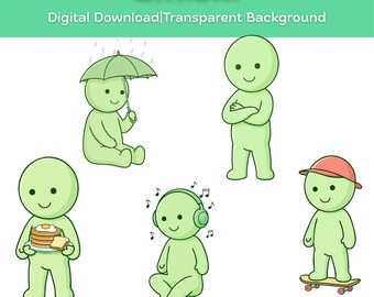 Smiski SVG PNG Bundle | 5 niedliche Glow Charakter Designs | Cricut Silhouette Schnittdateien für Sticker & Merch | Digitaler Download