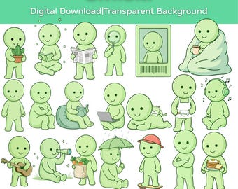 Smiski SVG & PNG Mega Bundle | 20 Cute Glow Character Clipart Designs | Cricut Silhouette Print and Cut Files | Digital Download