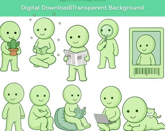Smiski SVG & PNG Bundle | 10 süße Glow Charakter Clipart Designs | Cricut Silhouette Print und Schnitt Dateien | Digitaler Download