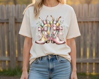 Howdy Osterhase PNG, Western Ostern PNG, Cowboy Boots Hase, Retro Frohe Ostern Shirt Design, lustige Ostern, süße Ostern Sublimation PNG