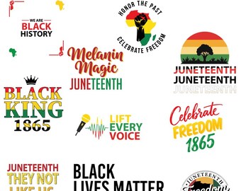 Juneteenth 1865 SVG Bundle 10 Pack | Black History SVG PNG Ai Pdf Jpg | Freedom Day Designs | African American Pride Cricut Files