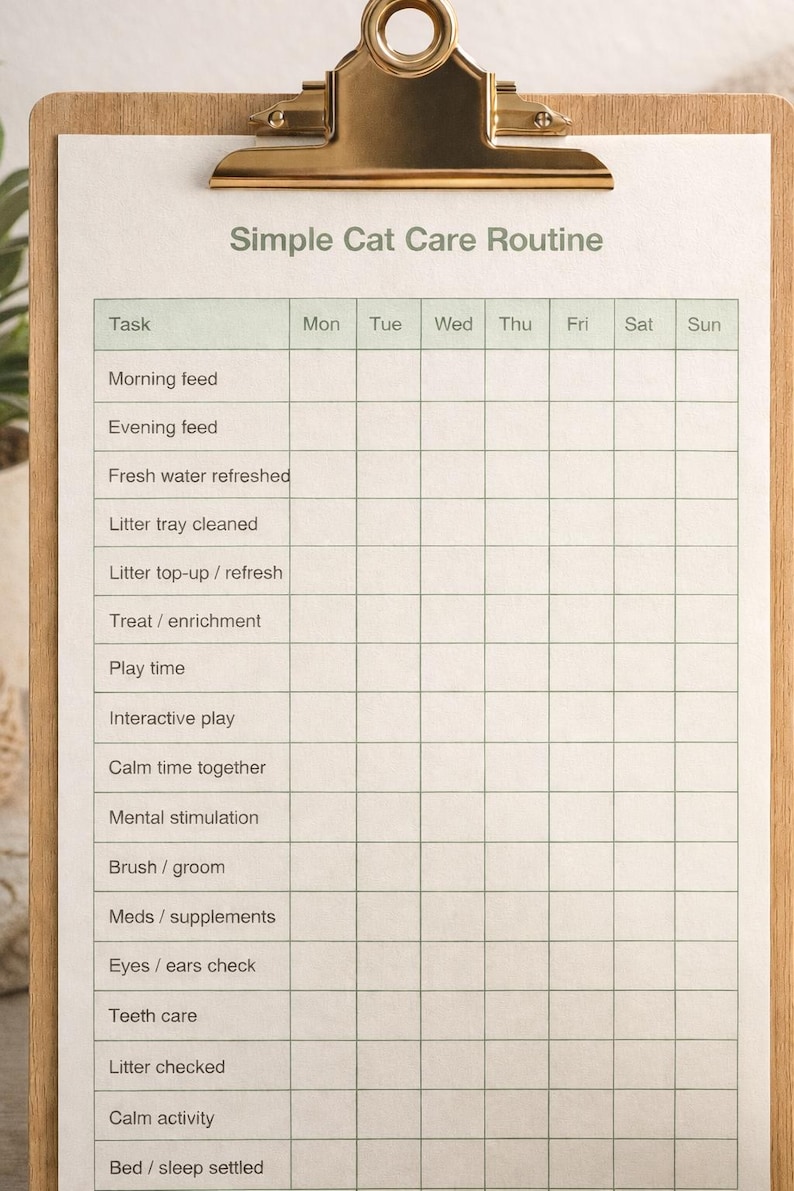 Cat Care Tracker Printable | Weekly Routine & Health Log (PDF) - Etsy ...