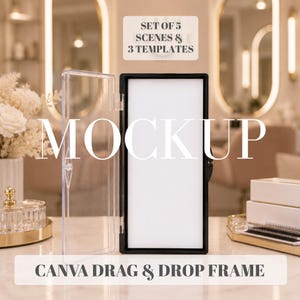 Lash Tray Mockup and Template Bundle | Eyelash Listing Photos and Displays | Canva Drag and Drop Frame, Editable Templates