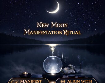 Nymånemanifestationsritual, förtrollning för att sätta avsikter (digital produkt endast för underhållningsändamål, 18+)
