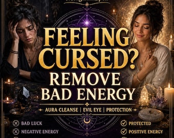 Negative Energy Cleanse Spell, Aura Cleansing Ritual, Curse Removal Spell, Evil Eye Protection, Spiritual Detox