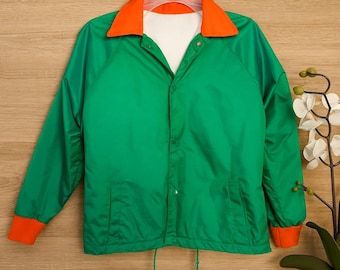 Giacca ispirata al cosplay degli anni '90, verde-arancione, stile anime retrò, bomber oversize streetwear Y2K, stile vintage unisex di Yusuke Urameshi