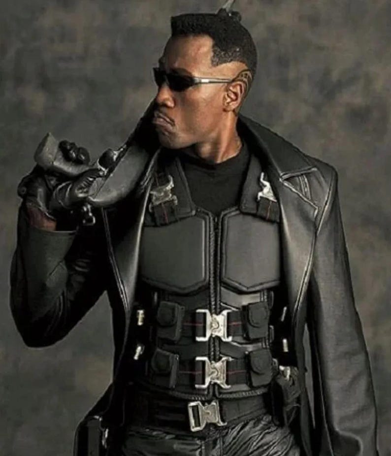 Blade Cosplay Leather Coat Wesley Snipes Leather Vest W Snipes Costume