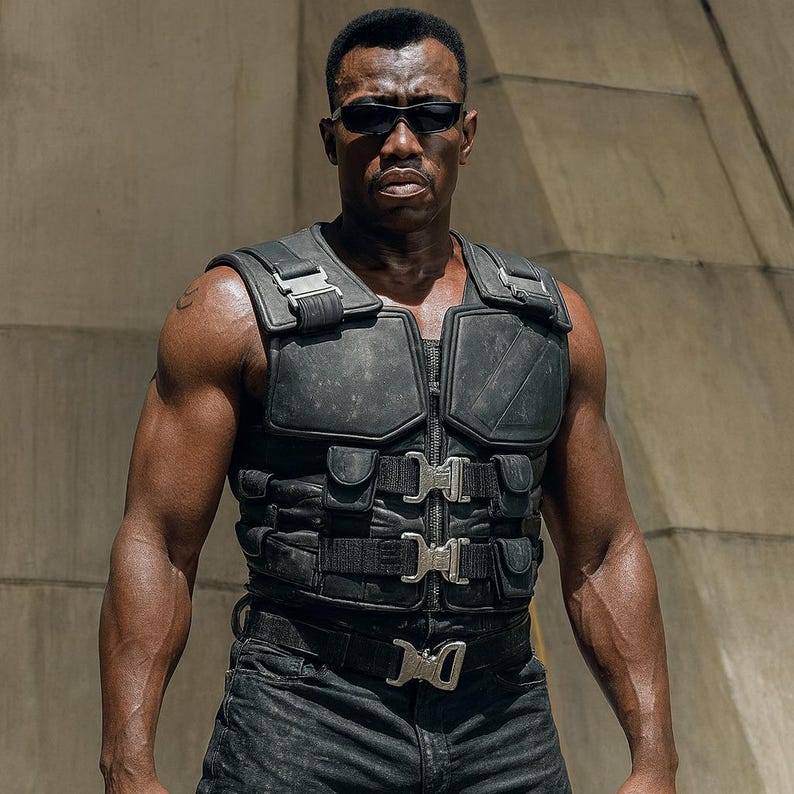 Blade Wesley Snipes Handmade Cosplay Leather Costume or Vest